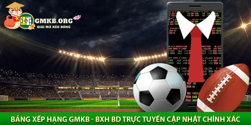 bảng xếp hạng GMKB - bxh bd trực tuyến cập nhật chính xác