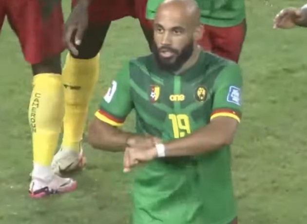 Bryan Mbeumo ăn mừng bàn thắng cho đội tuyển Cameroon trong trận gặp Angola vòng loại World Cup 2026