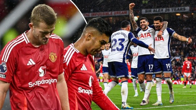 Cầu thủ MU và Tottenham tranh bóng, minh họa lịch sử đối đầu gần đây
