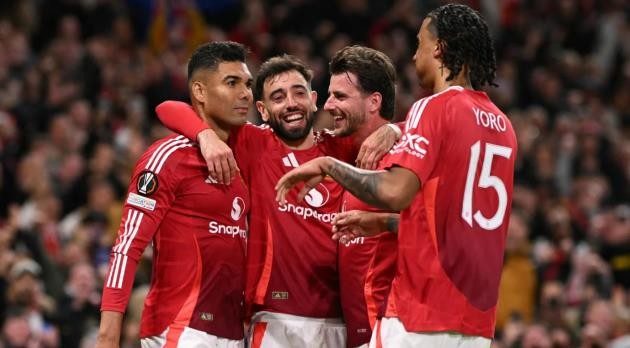 Manchester United ăn mừng bàn thắng, tràn đầy hy vọng tại Europa League.
