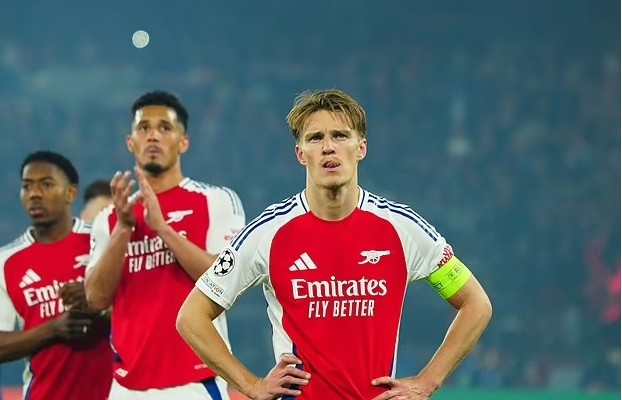 Martin Odegaard của Arsenal trong trận bán kết C1